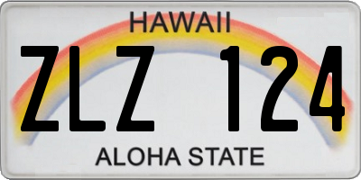 HI license plate ZLZ124