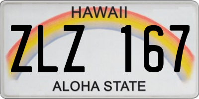 HI license plate ZLZ167