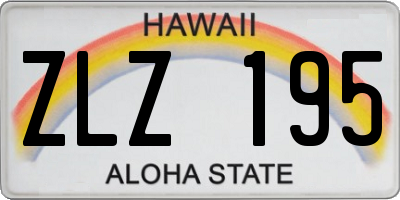 HI license plate ZLZ195