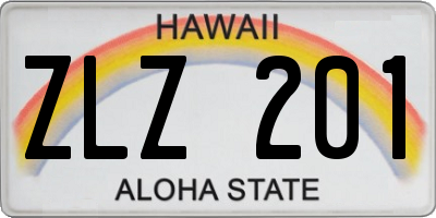 HI license plate ZLZ201