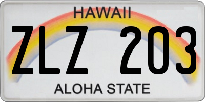HI license plate ZLZ203