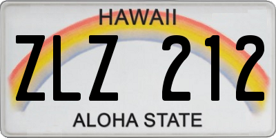 HI license plate ZLZ212