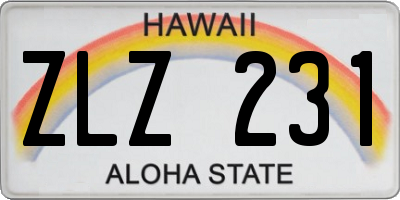 HI license plate ZLZ231