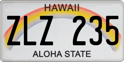 HI license plate ZLZ235