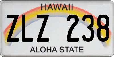 HI license plate ZLZ238