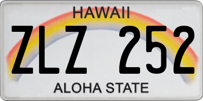 HI license plate ZLZ252