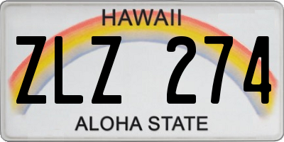 HI license plate ZLZ274