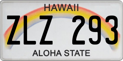 HI license plate ZLZ293