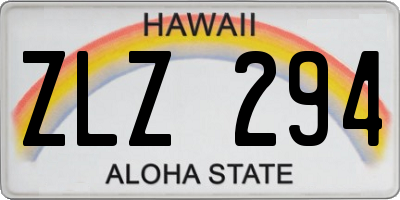 HI license plate ZLZ294