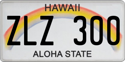 HI license plate ZLZ300