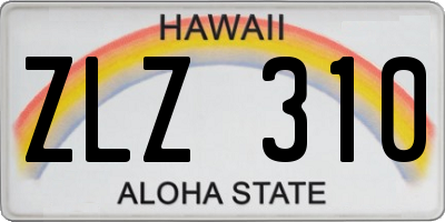 HI license plate ZLZ310