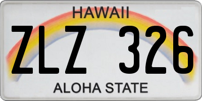 HI license plate ZLZ326