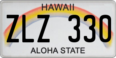 HI license plate ZLZ330