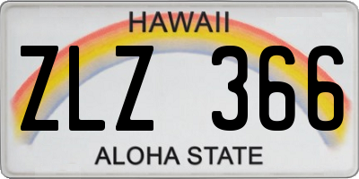 HI license plate ZLZ366