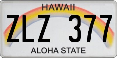HI license plate ZLZ377