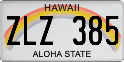 HI license plate ZLZ385