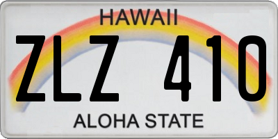 HI license plate ZLZ410