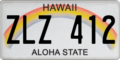 HI license plate ZLZ412