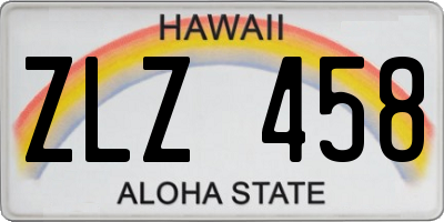 HI license plate ZLZ458