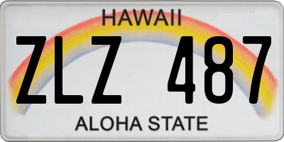 HI license plate ZLZ487