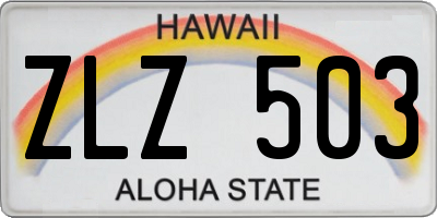 HI license plate ZLZ503