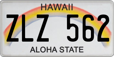 HI license plate ZLZ562