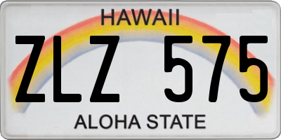 HI license plate ZLZ575