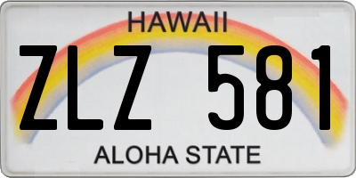 HI license plate ZLZ581