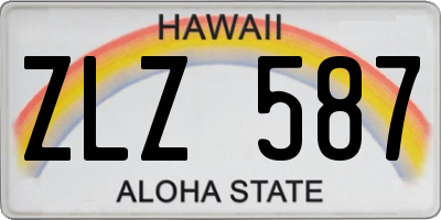 HI license plate ZLZ587