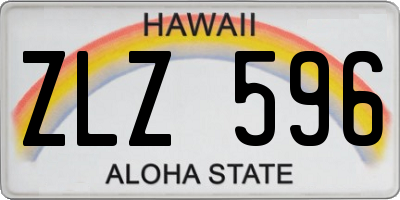 HI license plate ZLZ596