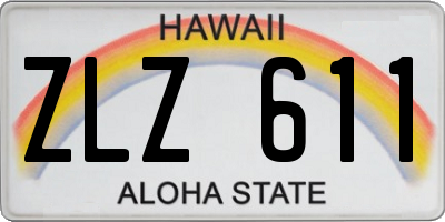 HI license plate ZLZ611