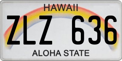 HI license plate ZLZ636