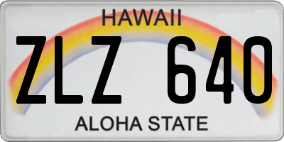 HI license plate ZLZ640