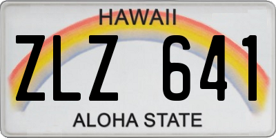 HI license plate ZLZ641