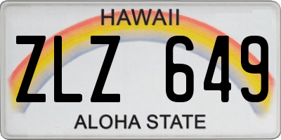 HI license plate ZLZ649