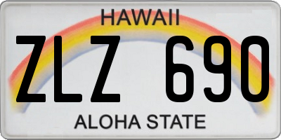 HI license plate ZLZ690