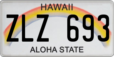 HI license plate ZLZ693