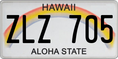 HI license plate ZLZ705