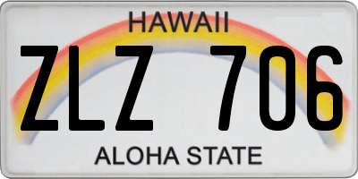 HI license plate ZLZ706