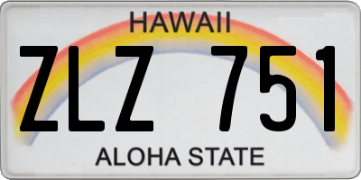 HI license plate ZLZ751