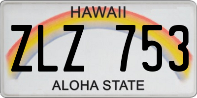 HI license plate ZLZ753