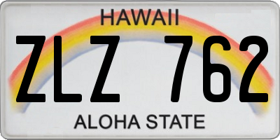 HI license plate ZLZ762