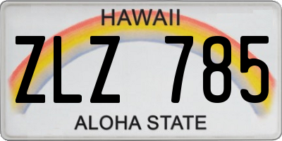 HI license plate ZLZ785
