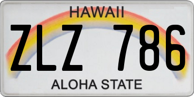 HI license plate ZLZ786