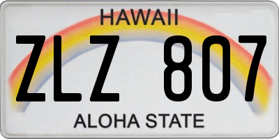HI license plate ZLZ807