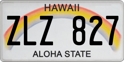 HI license plate ZLZ827