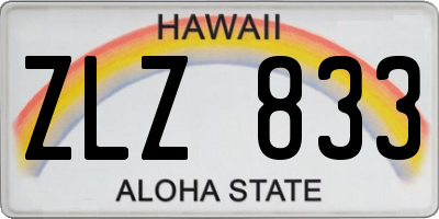 HI license plate ZLZ833