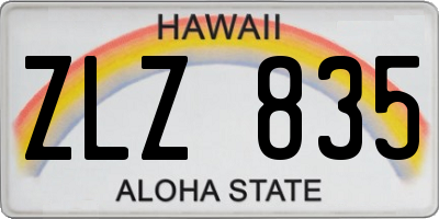 HI license plate ZLZ835