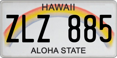 HI license plate ZLZ885