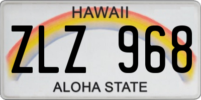 HI license plate ZLZ968